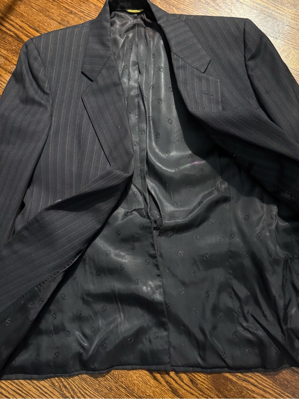 Dior Men's Vintage Black Pinstriped Sport Coat Blazer - Picture 6 of 11